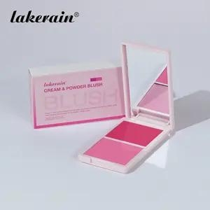 2-in-1 Cream, Oil & Powder Blush Palette - Highly Pigmented Cream Blush, Long-Lasting, Waterproof & Sweatproof, Buildable Matte Finish - Compact with Mirror, Portable for On-the-Go - Perfect Gift for Women, Natural Face Makeup, Beauty Cosmetics