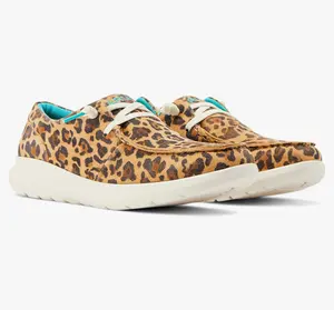 ARIAT Women's Hilo Lively Leopard Sneakers - 10044587, Round Toe, Lace-Up Closure, All Seasons Casual Sports Shoes