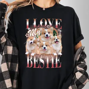 Custom Pet Bootleg, Dog Bootleg Shirt, Dog Mom Gifts, Personalized Dog Photo Shirt, Bootleg Photo Comfort Colors Tee