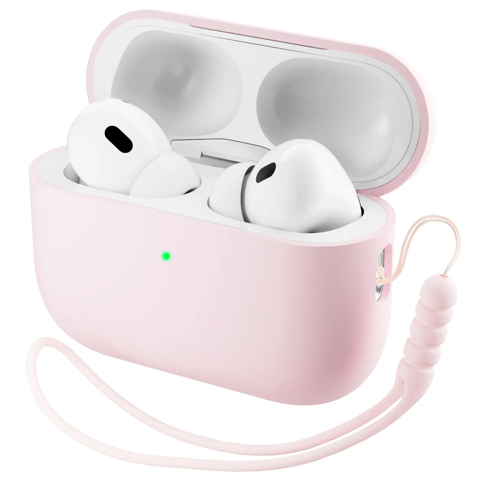 [CASE ONLY] ORNARTO Protective Soft Silicone Case for AirPods Pro 3, Pro 2, 4th Gen - Front LED Visible Skin Cover, Handheld Accessories, Compatible with AirPods 2025 True Wireless Headphones Chalk Pink,father'sdaygifts