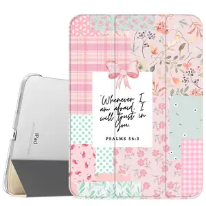 Aesthetic Collage Case for iPad A16 2025 / iPad air 6/ iPad mini 6, Slim Stand Cover with Soft Translucent Frosted Back Pencil Slot, for Samsung Galaxy Tab S9 Tablet Cases