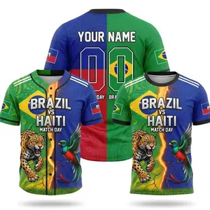 Brazil vs Haiti Fan Jersey Bundle, Custom Name Number Baseball Shirt And T Shirt, 2026 Group Match Day Gift Set For Supporter Fans V72