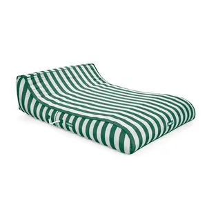 Double Fabric Lounger Green Stripe