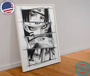 Naruto, Sasuke, Itachi Poster - Iconic Sharingan Eyes, Unframed, Multiple Sizes Options Anime Wall Art Decor