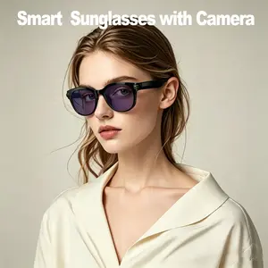 Smart Camera Glasses with Bluetooth Audio, Bluetooth-compatible Call & Music Control, Hands-Free Photo & Video Capture, Wearable Glasses for Travel, Outdoor Activities, Driving and Daily Use, Compatible with iPhone & Android