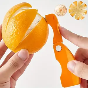 Orange Peeler, 1/2 Counts Portable Foldable Handle Orange Peeler Tool, Vegetable Fruit Tools for Indoor & Outdoor, Kitchen Gadgets