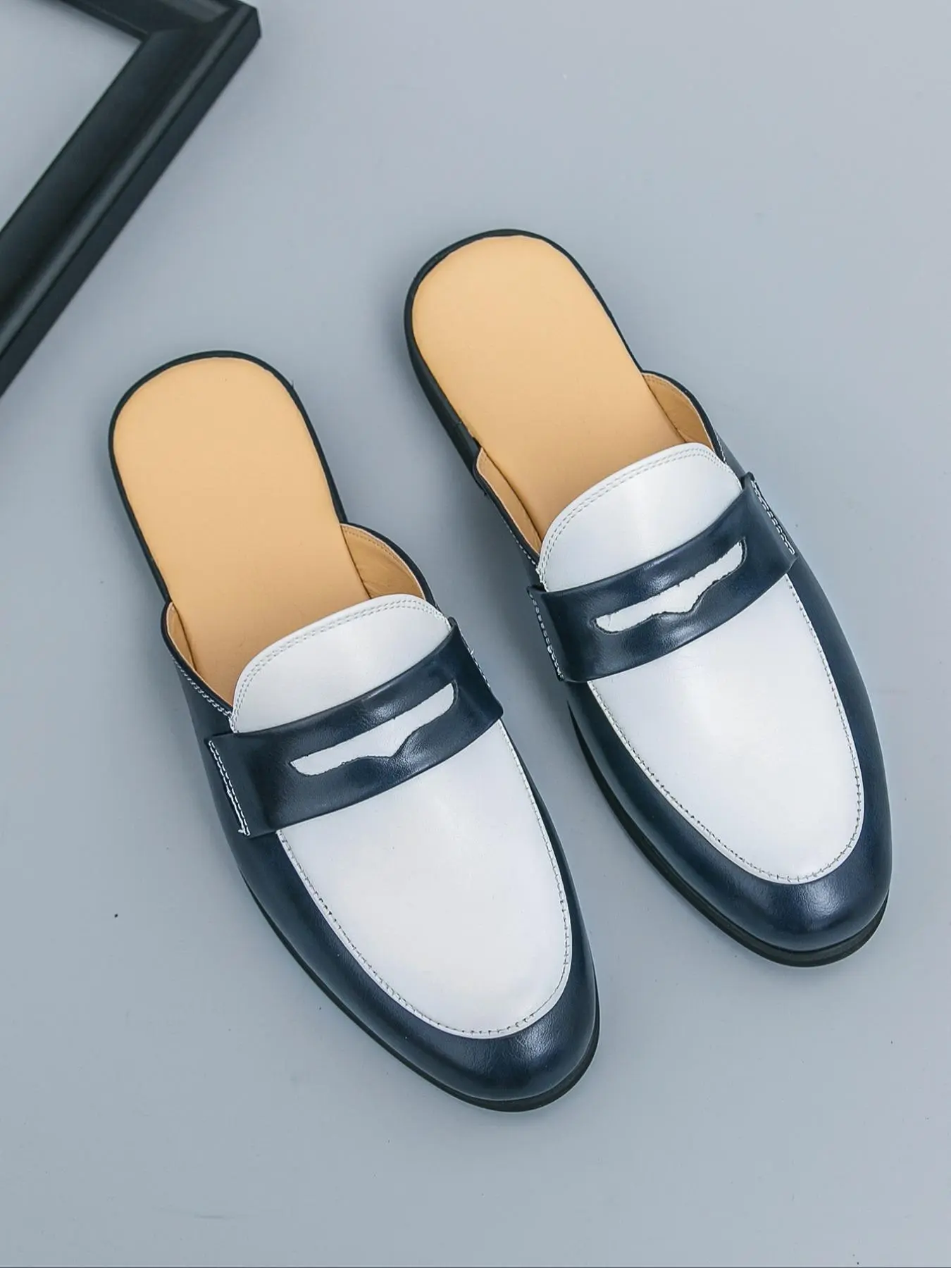 Men's Casual Lace-Up Slip-on Mules, Mule Slides, Stylish Half Slippers, Trendy All-match Slip on Shoes for Daily Wear, Boy, Footwear