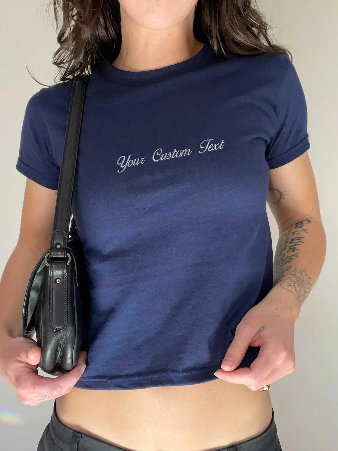 Custom Embroidered Baby Tee, Personalized T-shirt, Custom Text Baby Tee, Embroidered Tee, Bachelorette Gift , Aesthetic T-shirt , Cute Tee