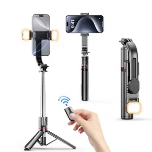 360° Rotatable Adjustable Selfie Stick Tripod with 2 Fill Lights for Vlog, Live Streaming, Remote Tripod