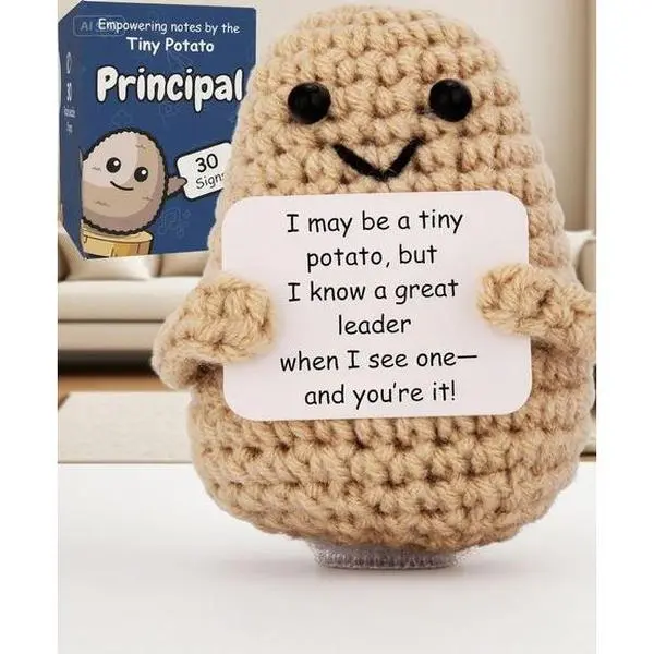 Handmade Crochet Inspirational Gift - Unique Appreciation Present with 30 Motivational Signs - Thoughtful End-of-Year, Principal Day, or Retirement Gift for Women and Men - Reusable, Heartfelt Keepsake vintage home decor rectangle design home d