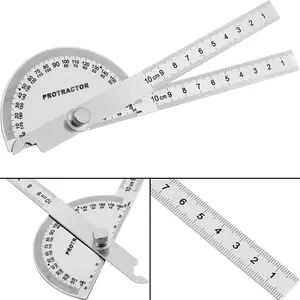 Angle Protractor Angle Finder Ruler Two Arm Stainless Steel Protractor Woodworking Ruler Measure Tool with 0-180 Degrees(10 cm/ 3.94 Inch)