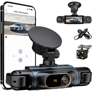Car Camera Dash Cam Front and Rear Left Right, 4-Channel Video Recording WiFi Dashcam with Phone APP 360 Degree Car Security, HD 2K Car Dashboard Night Vision 24 Hours Parking Monitor G-Sensor