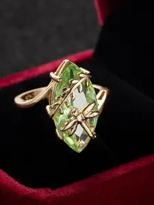 Dragonfly Design Synthetic Zirconia Ring, Adjustable Ring, Elegant Ring for Women, Fashion Jewelry for Party, Daily Clothing Decor, Trendy Jewelry for Birthday Gift, Cubic Zirconia Rings, Marquise Cut Ring, Beautiful Rings
