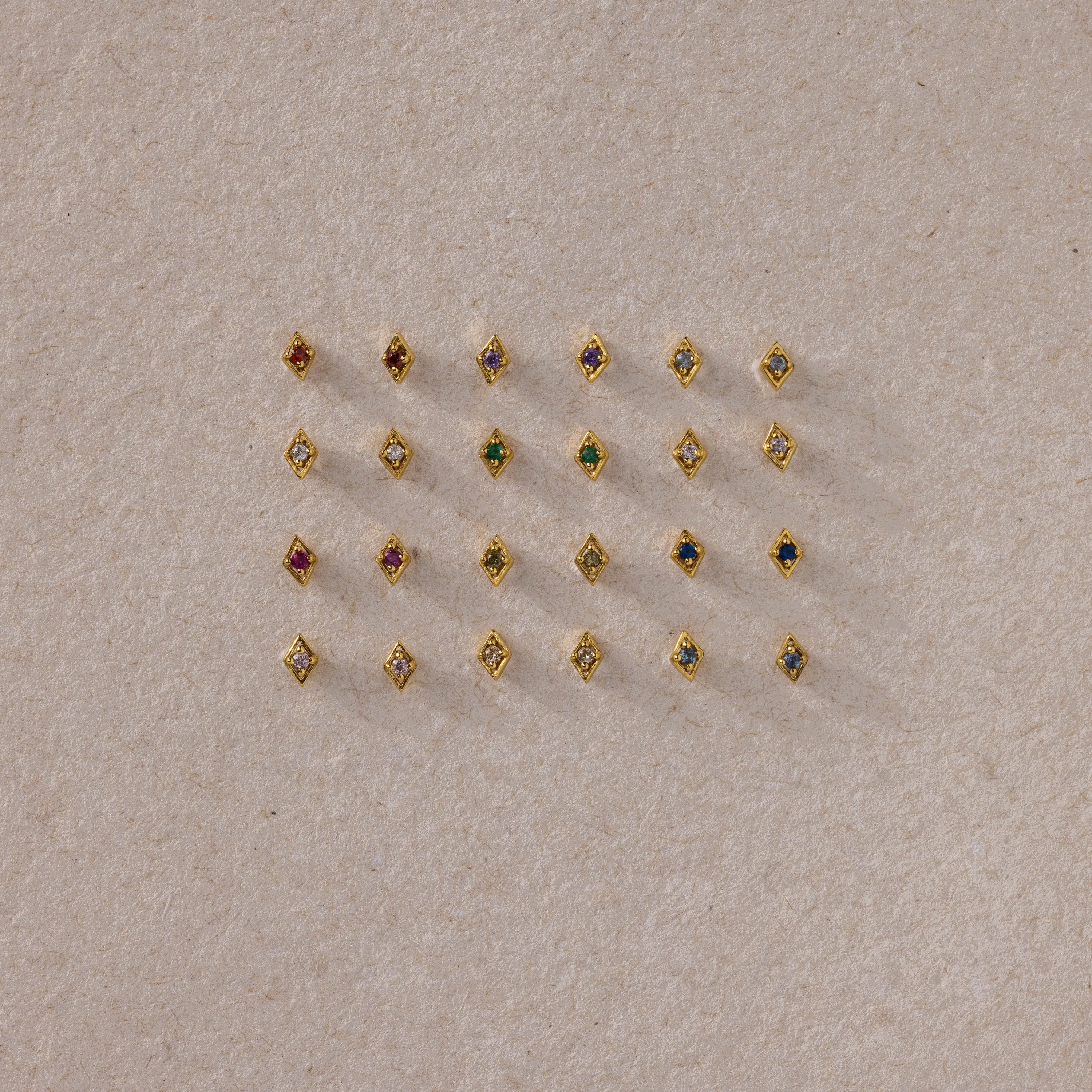 Geometric Birthstone Flat Back Studs by Caitlyn Minimalist - Dainty Gemstone Stud Earrings - Dainty Cartilage Earring - Birthstone Jewelry - Birthday Gift