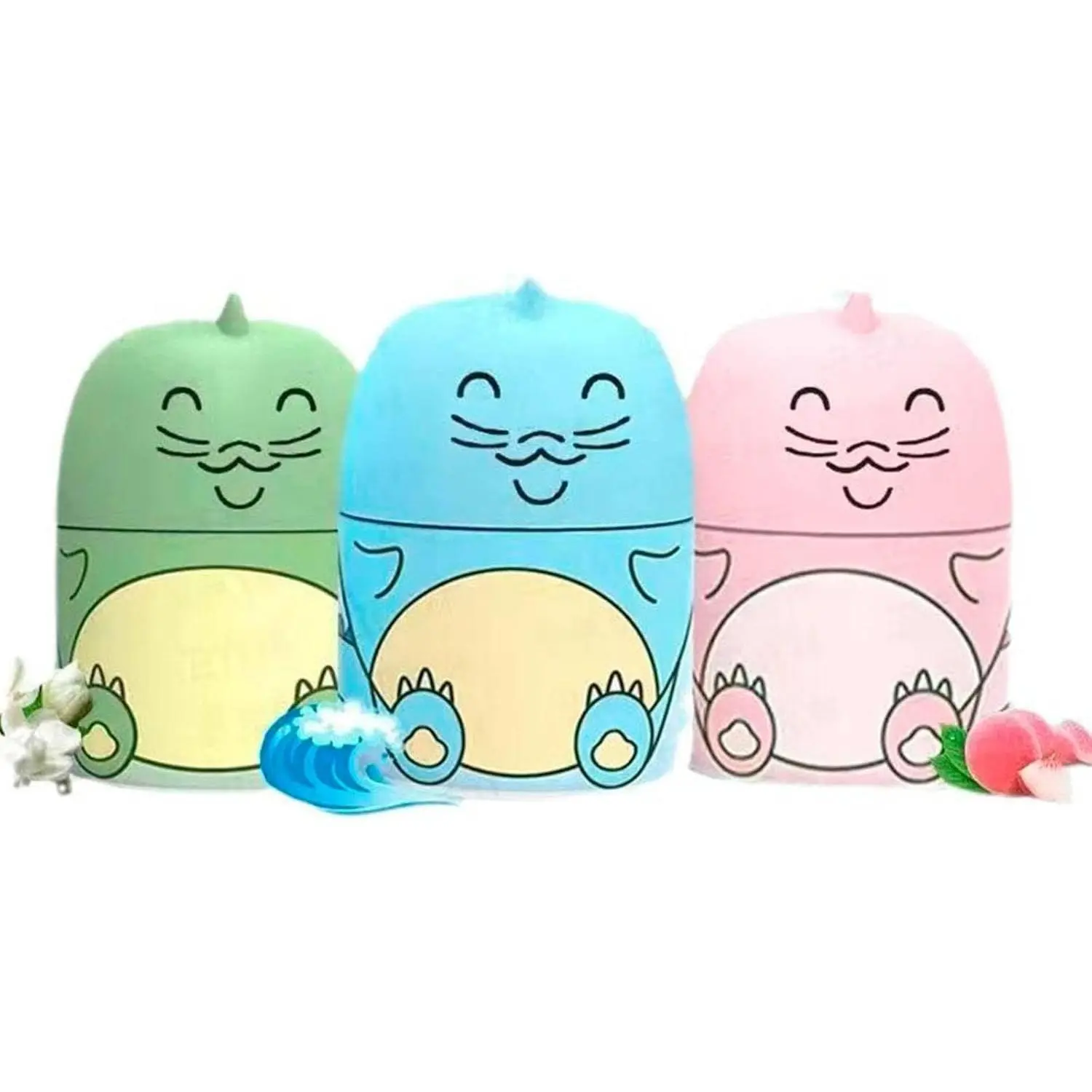 Cute Dinosaur-Shaped Toilet Bowl Cleaner Bottle - Bathroom Toilet Tank Cleaner, Long-lasting Fragrance Technology, Unique Bottle Design, Equipped With Rope (Ocean/Jasmine/Peach)