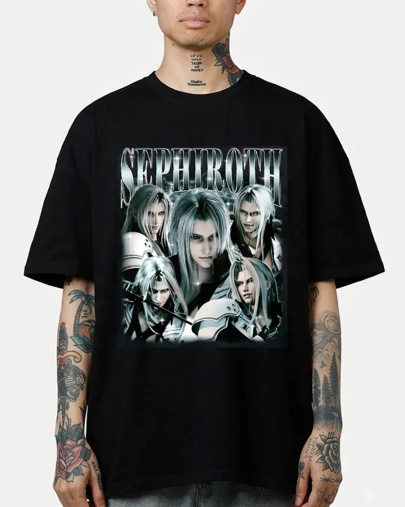 Sephiroth  Final Fantasy VII Buster Sword Graphic T Shirt Gift For Fans JRPG Legend Tee