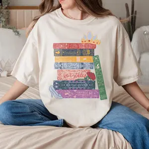 Comfort Colors Princess Book T-Shirt, Magic Kingdom Teacher Librarian Shirt, Magic Kingdom Book Lover Shirt, Book Worm Shirt, School Tee