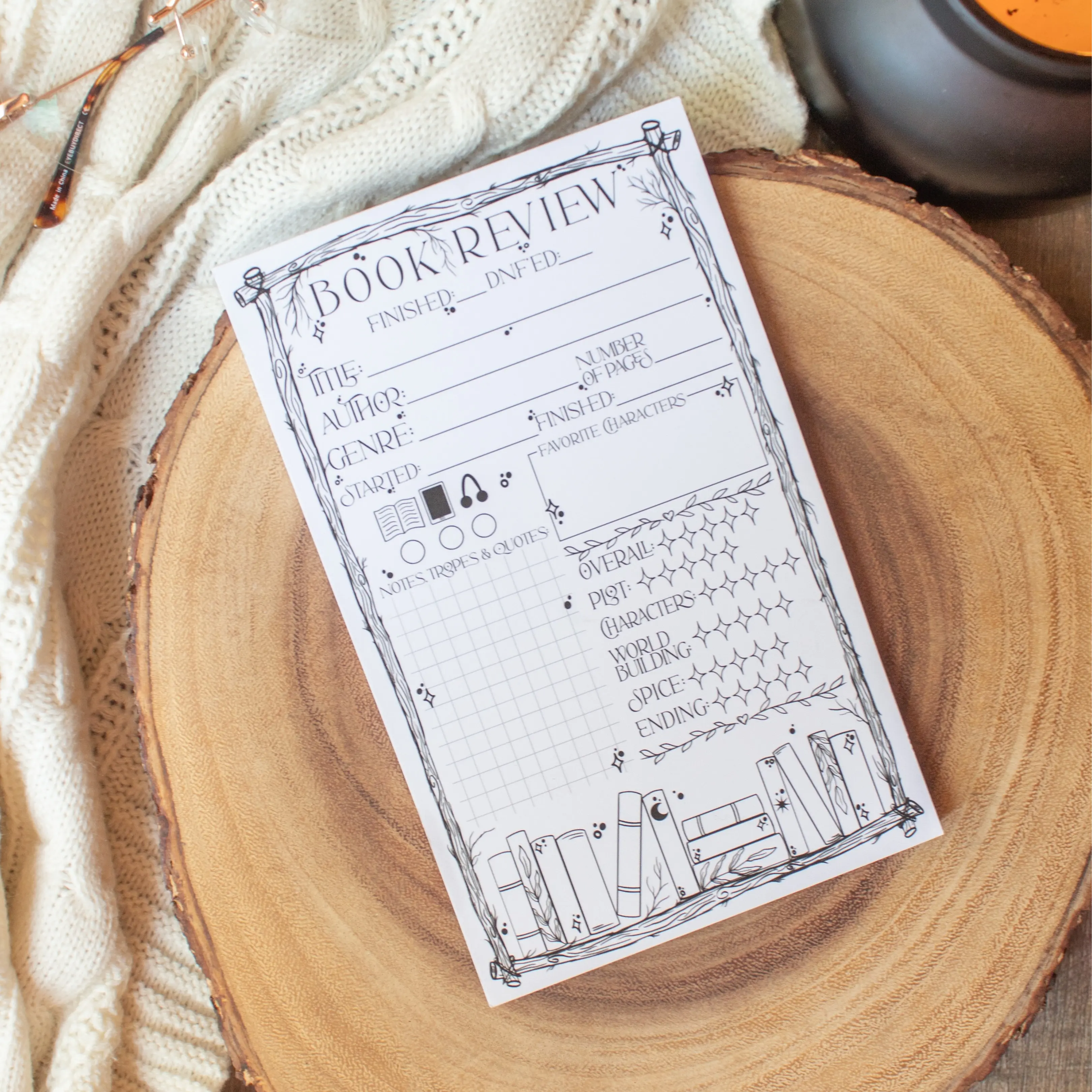 Guided Book Review Notepad | 5x8 | 50 Pages | 70lb Paper Guided Book Review Notepad | 5x8 | 50 Pages | 70lb Paper