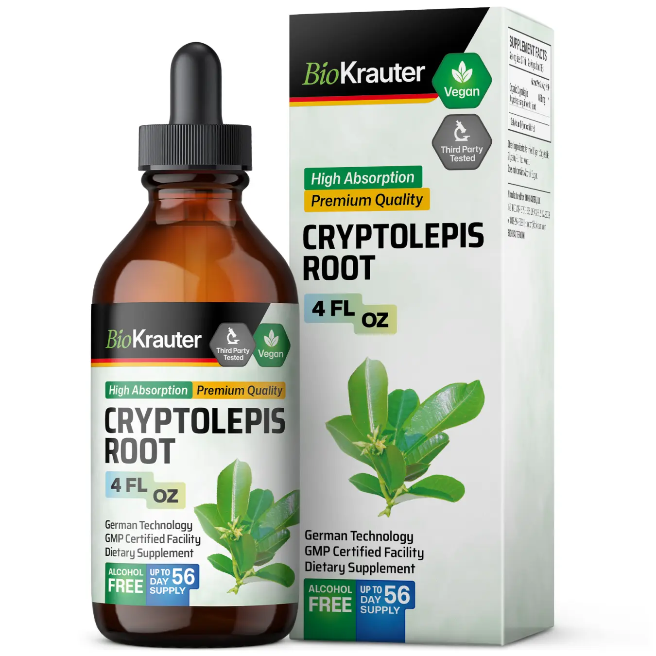 BioKrauter Cryptolepis Tincture Bottle, High Absorption Premium Quality, Vegan, Healthcare, Edible, Fitness, Supplement, Dietary, German Technology, GMP Certified