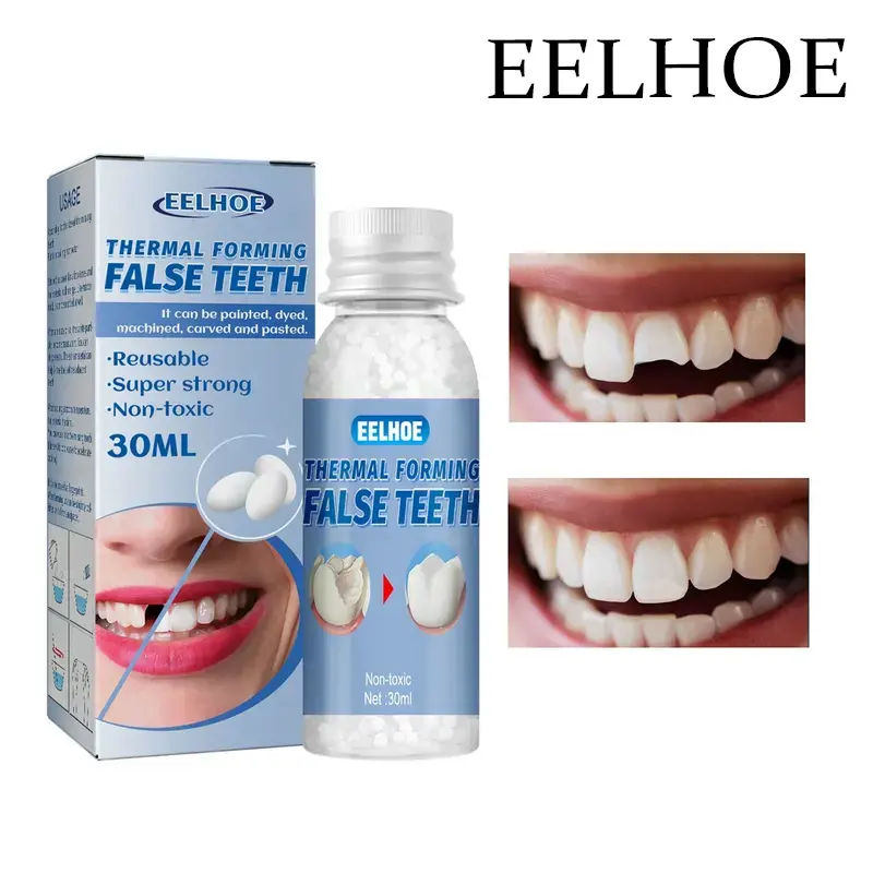 EELHOE Moldable Dentures - Shapeable Restoration Particles for Broken and Missing Teeth | Suitable for movies Cosmetic dentures