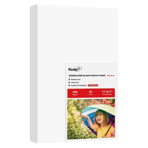 Double-Sided Glossy Photo Paper – 69lb(260gsm), 50 Sheets for Inkjet Printers, For Cake Toppers & Star Cards,DIY Craft Paper