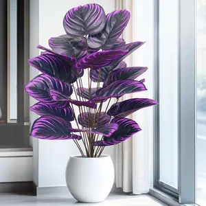 60-70-85cm/33.46-inch artificial plant potted ornamental plant with purple calla lily leaves, violet and apple leaves, suitable for home decoration Fake Indoor Plants
