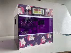 VIP Puppy Safe Incubator 18×18– Purple Puppy Pattern w/ purple acrylic, and purple led light