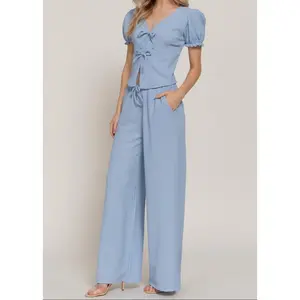 KAILUA SKY BLUE TEXTURED KNIT SET