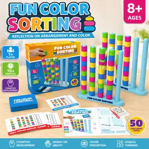 Fun Color Stacking Game, Educational Puzzle for Kids, Family Party Game, Unisex Toy for Ages 6+, Perfect Holiday Gift