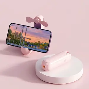 LMMAKE Portable Foldable Handheld Mini Fan 270° Adjustable 1200mAh Rechargeable Battery-Powered Multifunctional Design Works as Pocket Fan Makeup Mirror Flashlight & Power Bank Ideal for Travel Camping Daily Use Personal Fan