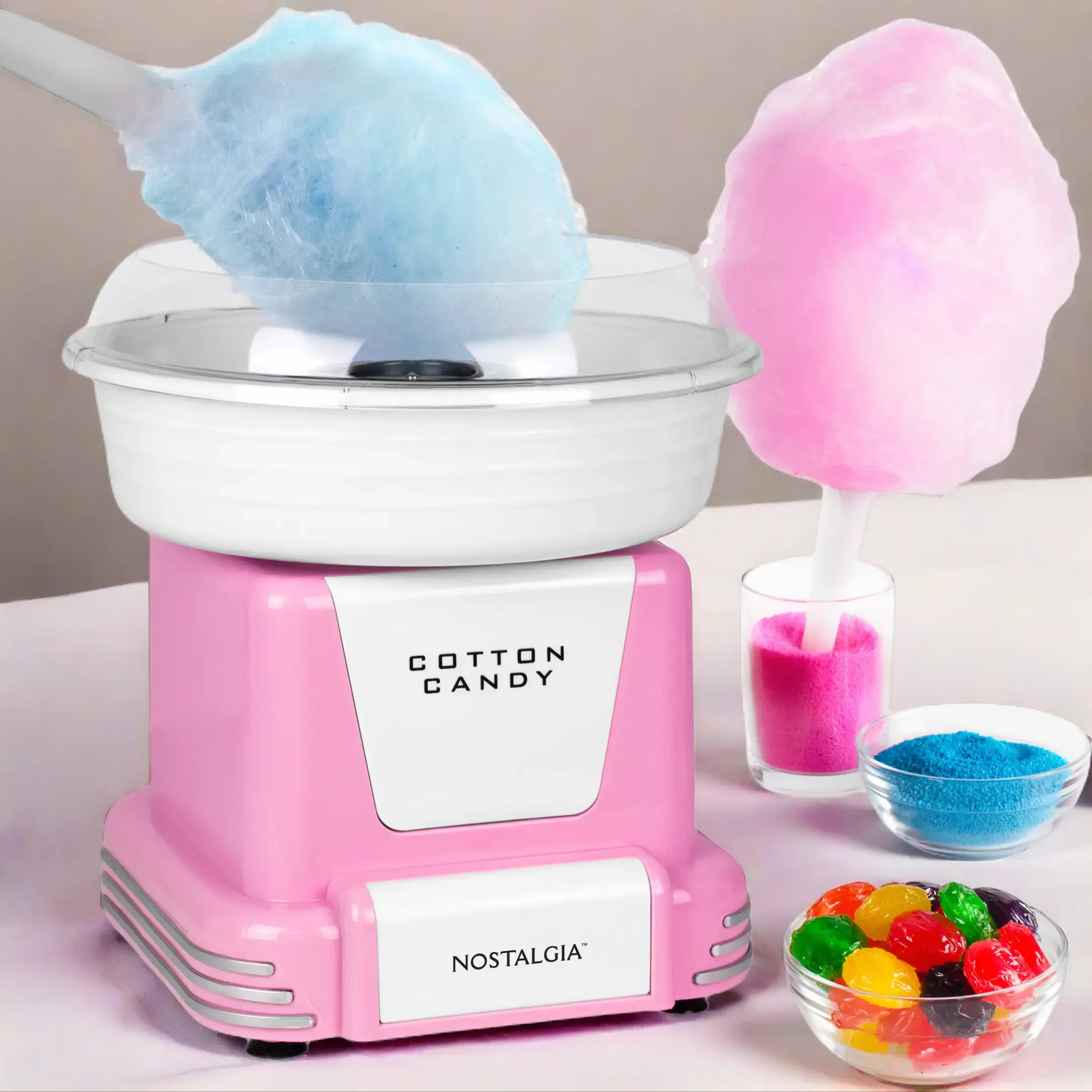 Hard & Sugar-Free Candy Cotton Candy Maker, Pink Hard & Sugar-Free Candy Cotton Candy Maker, Pink