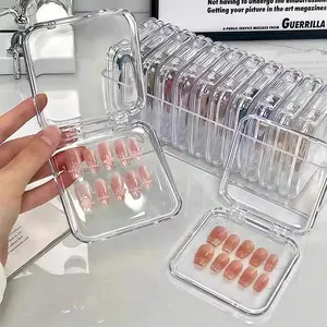 Artificial Nail Display Storage Box, 6 Transparent Nail Packaging Boxes, Multi Compartment Design, Suitable for Beauty Salons and Home Use, Makeup Cosmetic Organizer, Makeup Tool Organizer, Durable Storage Organizer, Aggreko Material