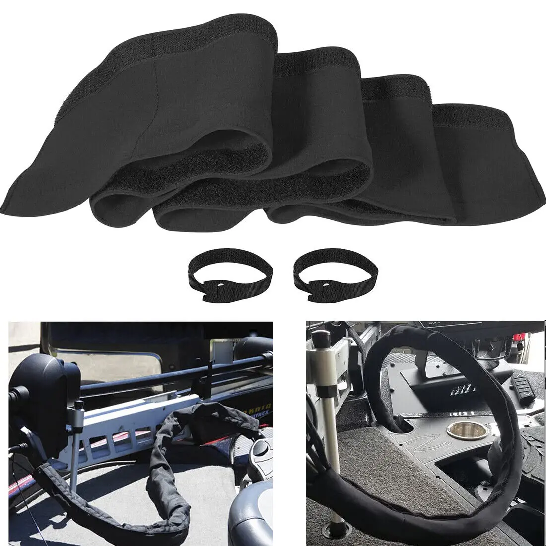 1x 60 in Trolling Motor Cable Organizer Sleeve, Neoprene Waterproof Wire Cover with Friction Guard (1.5 in) for Outboards, Wire Protection for Computers, Boat Transportation & Storage Accessory