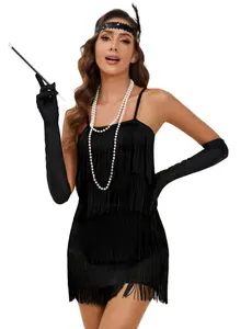 YESFASHION 1920s Flapper Dress Costume Set | Complete Gatsby Outfit with Accessories, 100% Polyester