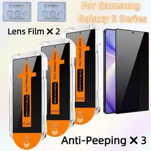 [3+2] Anti-Spy Phone Tempered Glass Screen Protector + Rear Camera Lens Film for Samsung Galaxy S26/S25/S24/S23 Series, 9h Hardness, Dust-Free, Easy Install