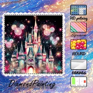 5D-DIY, high-grade velvet canvas, diamond art, diamond painting kit, castle AB diamonds, fairy dust diamonds, crystal diamonds, perfect home decoration, handmade diamond art painting kit, special craft diamond art kit, Galaxy, Handmade Gifts