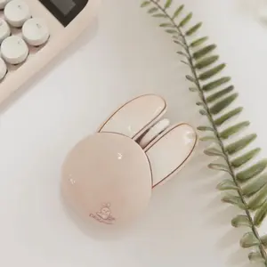 MOFii Wireless USB Mouse, Minimalist Milk Tea Color, Cute Bunny Ears Design, Silent Click, Kawaii Aesthetic Desk Decor for Laptop & Desktop (Battery Not Included)