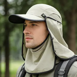 Outdoor 360-Degree Sun Protection Hat for Men, Three-Fold Fishing Hat, Mountaineering UV-Resistant Quick-Dry Breathable Cooling Hat