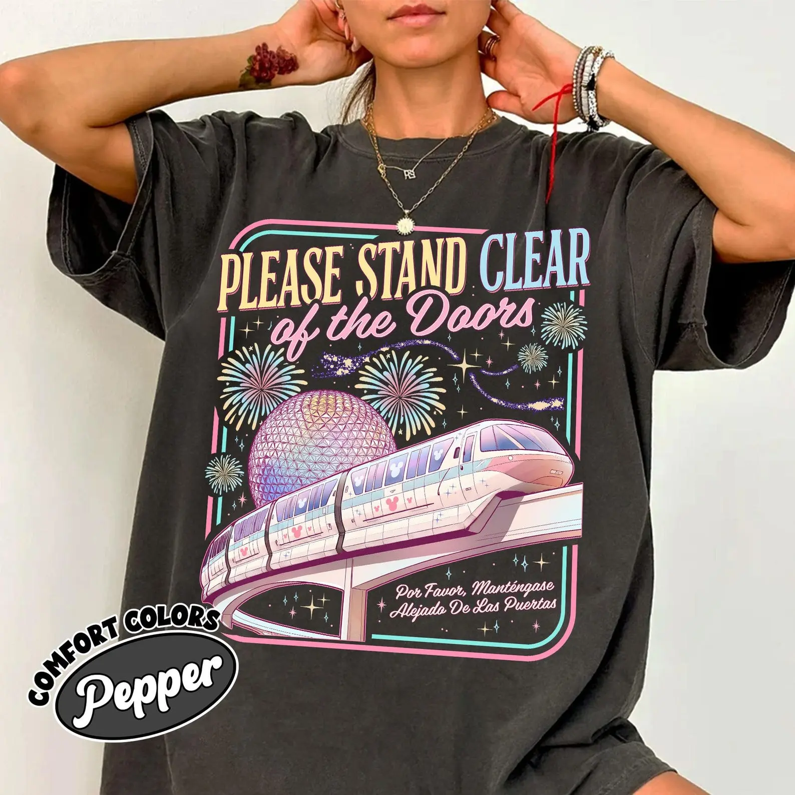 Please Stand Clear Of The Doors Comfort Colors Shirt, Magic Monorail Shirt, WDW Family Trip Tee