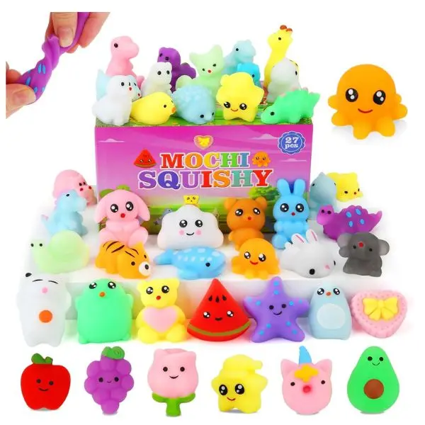 27-24pcs Mochi Squishy Toys – Mini Kawaii Squishies for Kids, Party Favors, Birthday & Easter Gifts, Fidget & Sensory Toys, Classroom Prizes, Pinata Goodie Bags, Xmas Stocking Stuffers