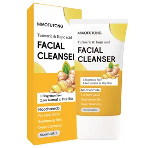 Turmeric Kojic Acid Acid Cleanser Turmeric Facial Wash Niacinamide Brightens Skin Tone Deep Cleansing Moisturizes Balances Moisture Suitable for Normal to Dry Skin Skincare Comfort