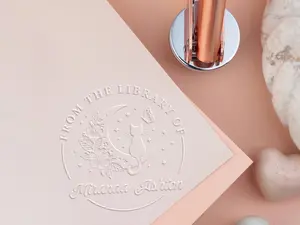 From the Library of Stamp, Personalized Gifts for Book Lovers, Personalized Book Embosser, Book Embosser, Stamp, Library Embosser w Name