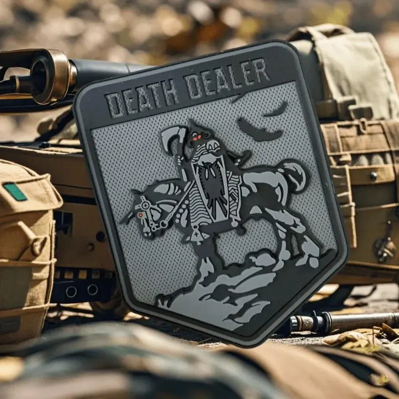 Death Dealer Skull Patch Gothic Tactical PVC Hook&Loop Emblem Badge Armband Backpack Stickers