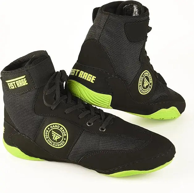 FISTRAGE Pro Wrestling Shoes for Men & Youth | Lightweight Wrestling Boots with Breathable Mesh Upper & Non-Slip Rubber Sole | Professional Combat, MMA, Boxing, Grappling & Training Footwear | Durable Athletic Shoes for Adults & Teens