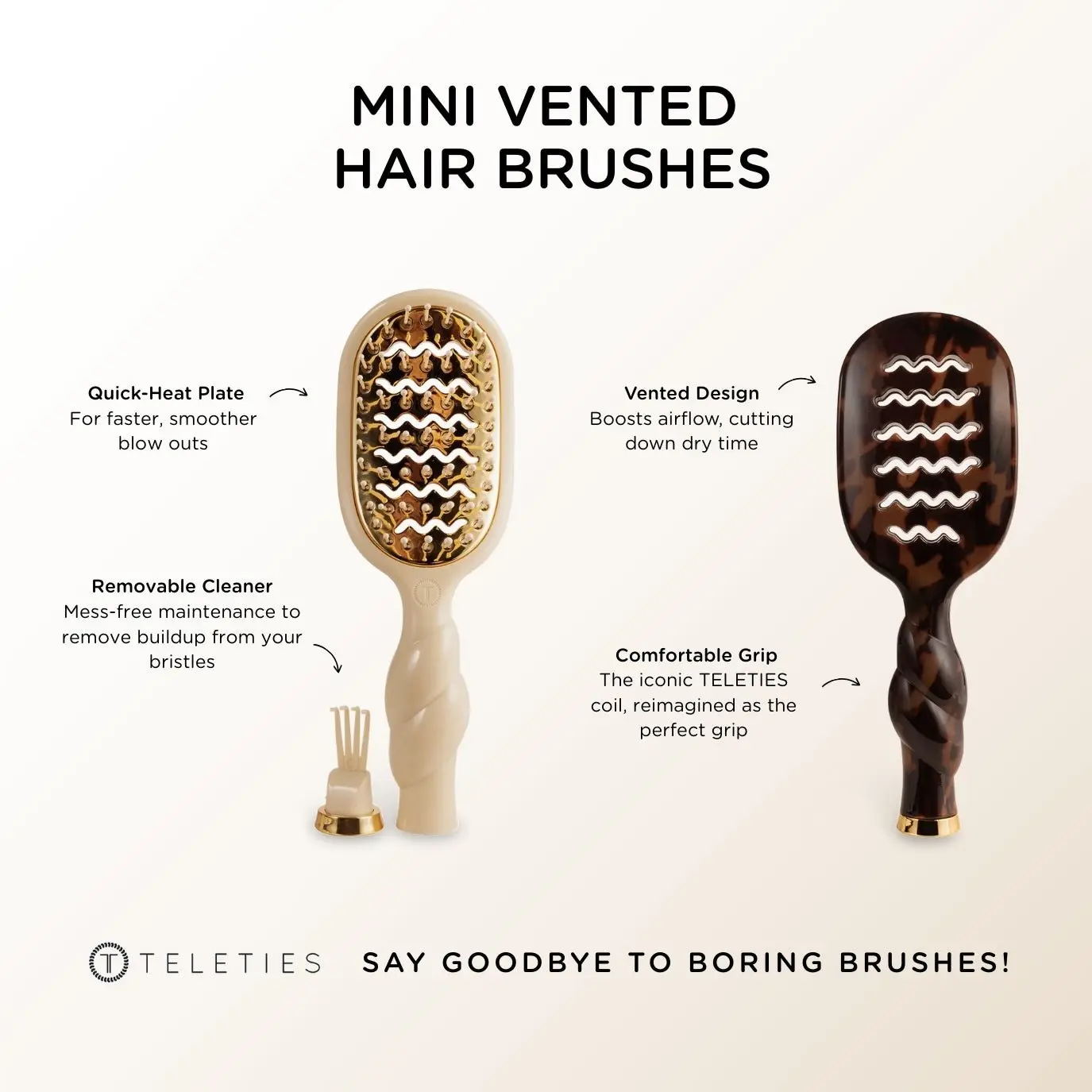 Mini Vented Hair Brush - Tortoise