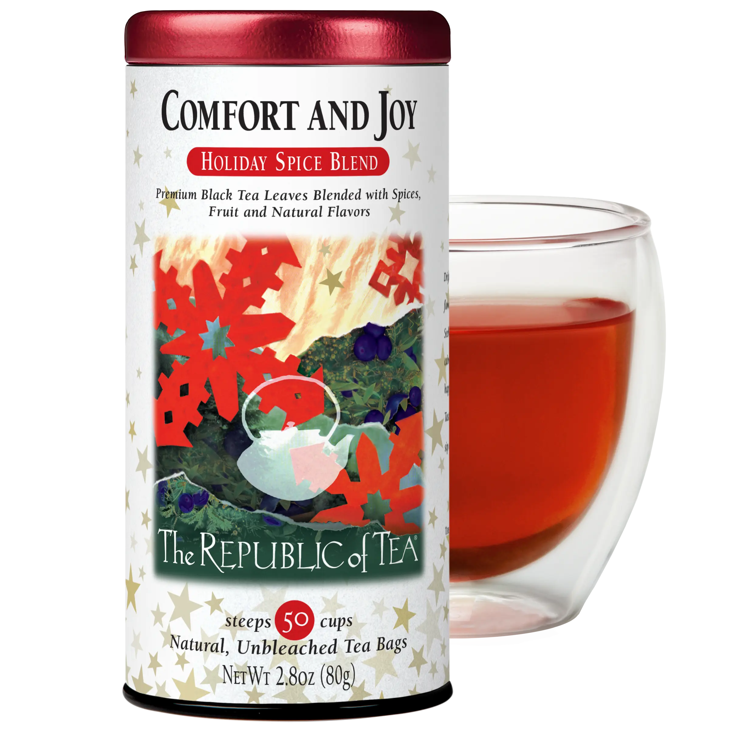 The Republic of Tea - Comfort and Joy Tea, Holiday Spice Black Tea, 50 Tea Bags
