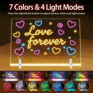 WheelKids Glowing LED Drawing Board – Light-Up Acrylic Doodle Pad for Kids, Erasable Art Tablet That Works as a Night Light, Perfect Valentine’s Day & Birthday Gift in Gift Box