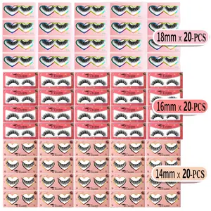NO.12 BTLLSSH 60 Pairs False Eyelashes Russian Strip Lashes D Curl Wispy Natural Look 16mm Curly Faux Mink Lashes Like Eyelash Extension Cat Eye Look Fake Tail Elongated Eyelashes Pack Cosmetic Makeup lash strips