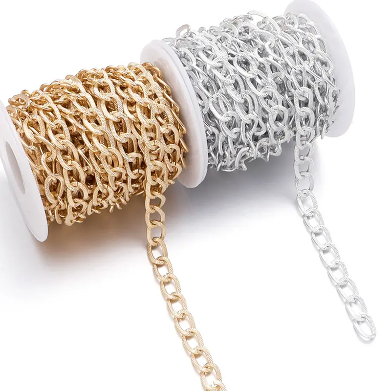 5 yards/roll 12x8mm Aluminum Chains Aluminum Embossed Chains For DIY Necklace Bracelet Bag Jewelry Making Accessories