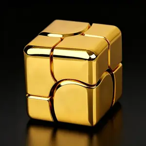 Premium Metal Fidget Cube Spinner Toy - Compact Mini Size EDC Desk Gadget for Teen Boys, Anxiety Relief Sensory Tool for ADHD Focus, Ideal Valentine/Birthday Gift Easter Basket Stuffer